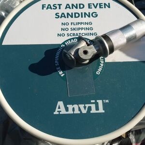 Anvil Sanding Tool with Blue and White Disc